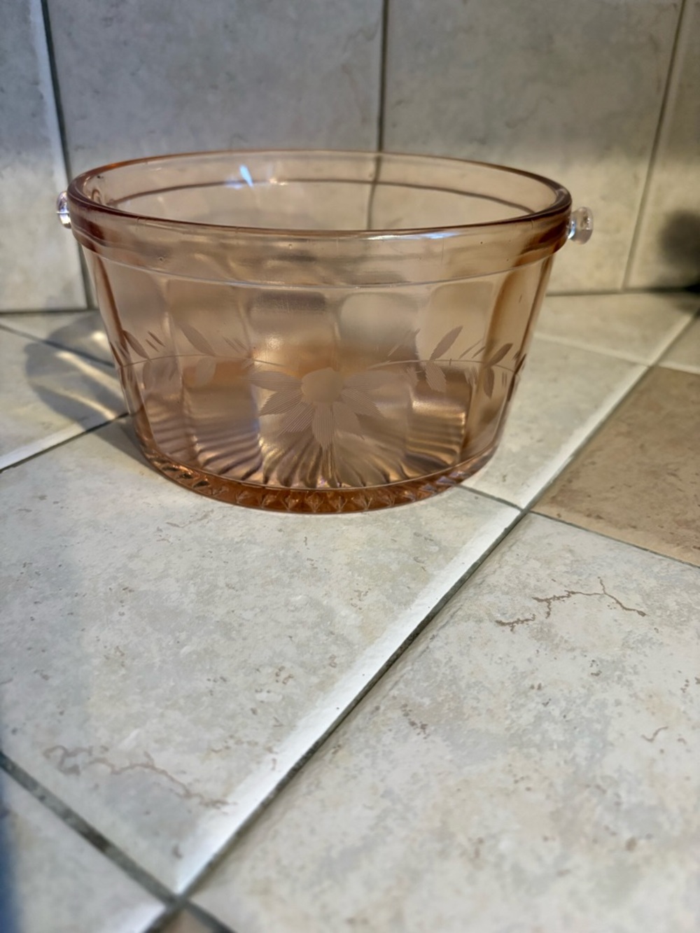 Antique FOSTORIA PINK GLASS #2378 WHIPPED CREAM PAIL / BOWL